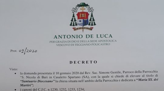 DECRETO SANTUARIO DIOCESANO