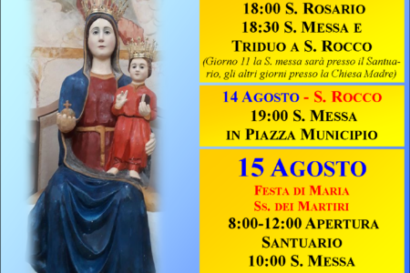 PROGRAMMA FESTE AGOSTO 2020